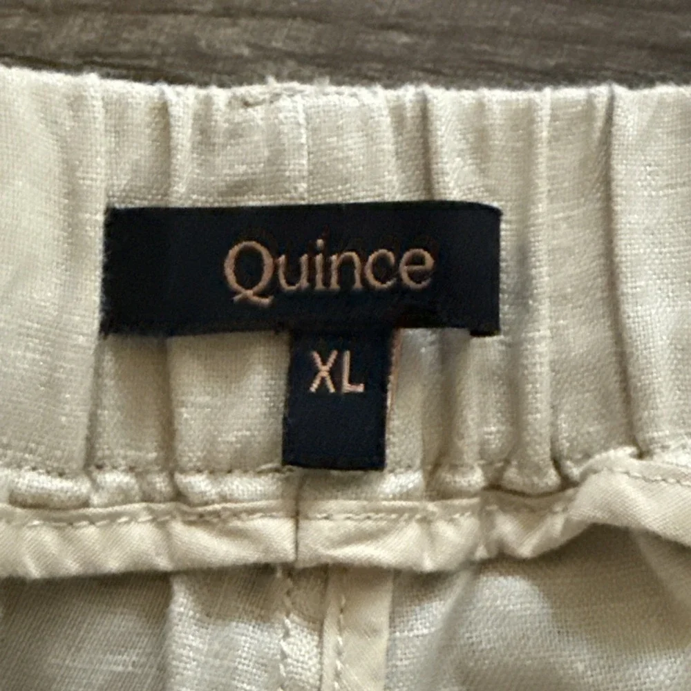 Quince Pants 100% European Linen Women XL Elastic Waist Pull On Driftwood Beige - Picture 3 of 10